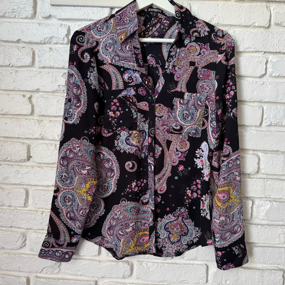 Express Multicolor Paisley Shirt